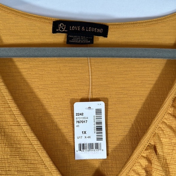 Love & Legend Mustard Yellow Ruffle Tank Top NWT - Picture 6 of 9